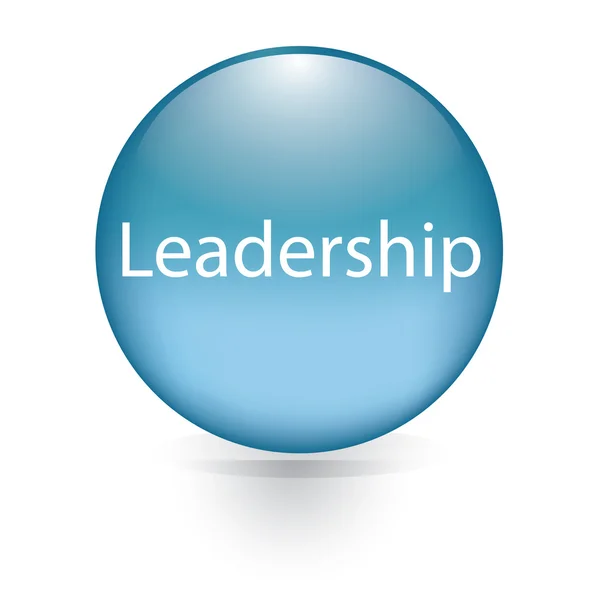 Mot de leadership bouton bleu — Image vectorielle