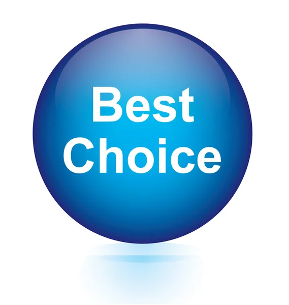 En iyi seçim mavi düğme — Stok Vektör