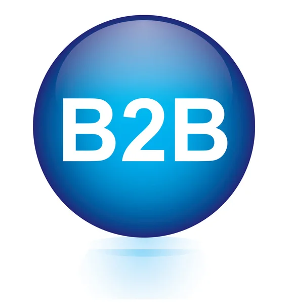 Botón circular azul B2B — Vector de stock