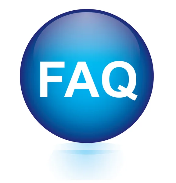 Kruhové tlačítko FAQ modrá — Stockový vektor