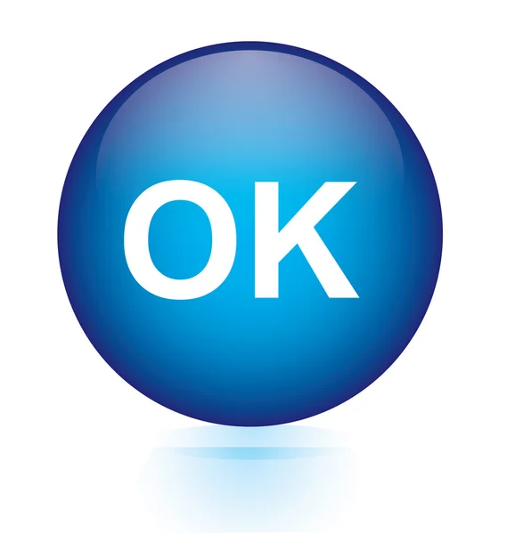 Ok bouton circulaire bleu — Image vectorielle