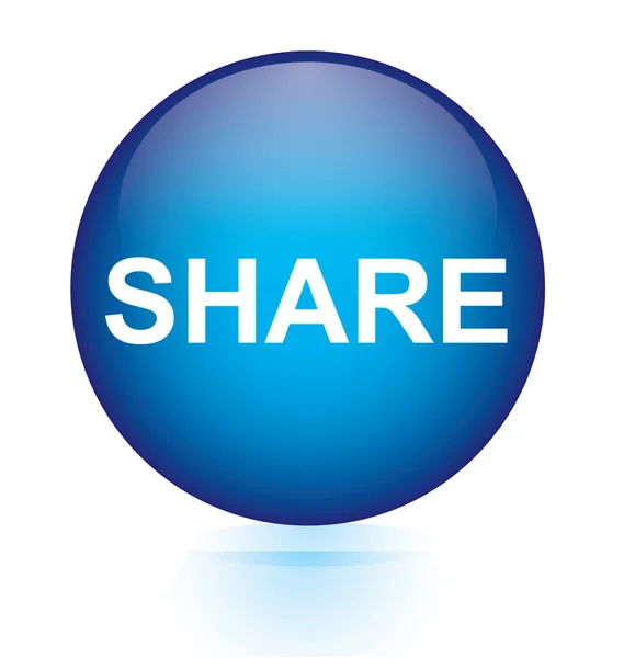 Share blue circular button — Stock Vector