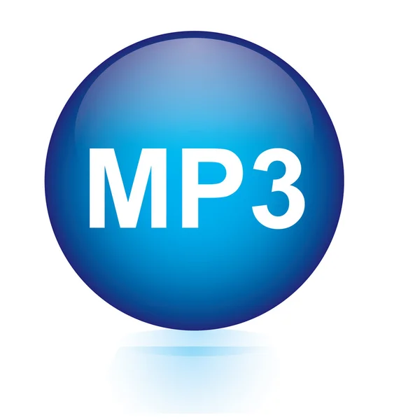 MP3 blue circular button — Stock Vector