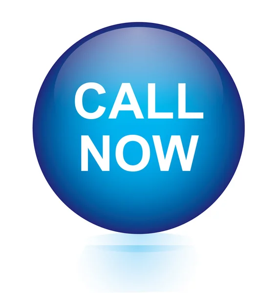 Call now blue circular button — Stock Vector