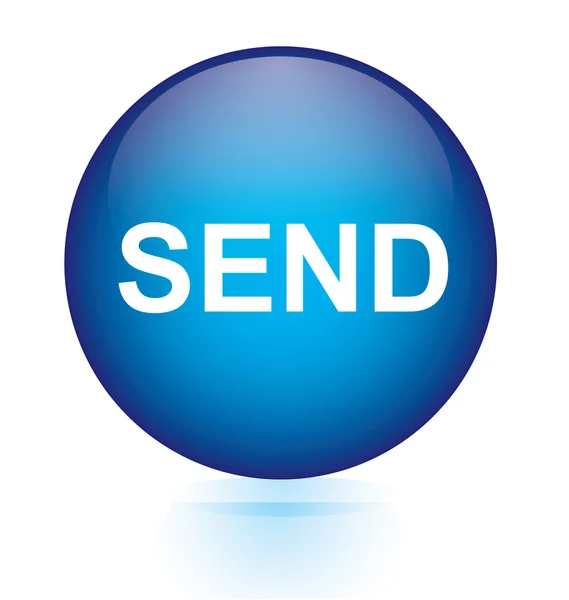 Send blue circular button — Stock Vector