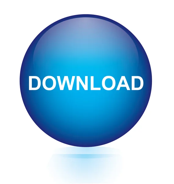 Blauwe ronde knop downloaden — Stockvector