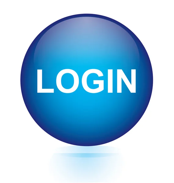 ログイン青い円形のボタン — ストックベクタ