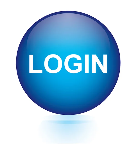 Login blauwe ronde knop — Stockvector