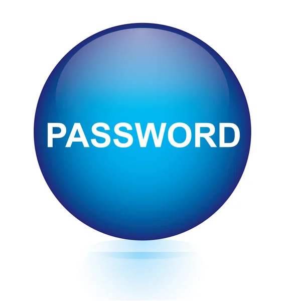 Password blue circular button — Stock Vector