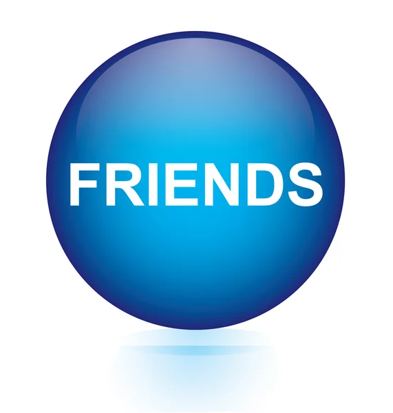 Przyjaciele niebieski okrągły przycisk — Wektor stockowy