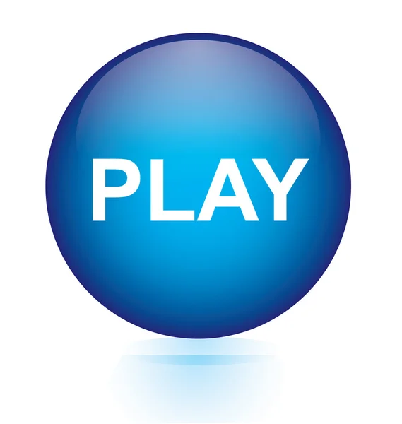 Gioca pulsante circolare blu — Vettoriale Stock