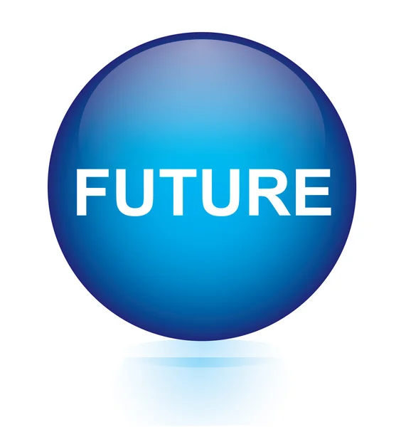 Przyszłość niebieski okrągły przycisk — Wektor stockowy