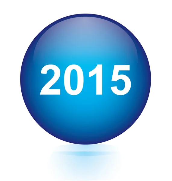 2015 blauwe ronde knop — Stockvector