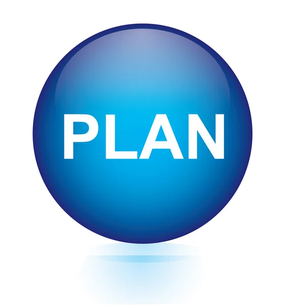 Plan blue circular button — Stock Vector