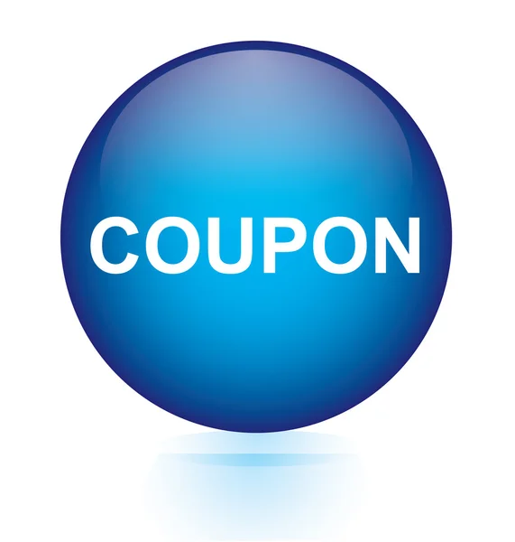 Coupon blu pulsante circolare — Vettoriale Stock