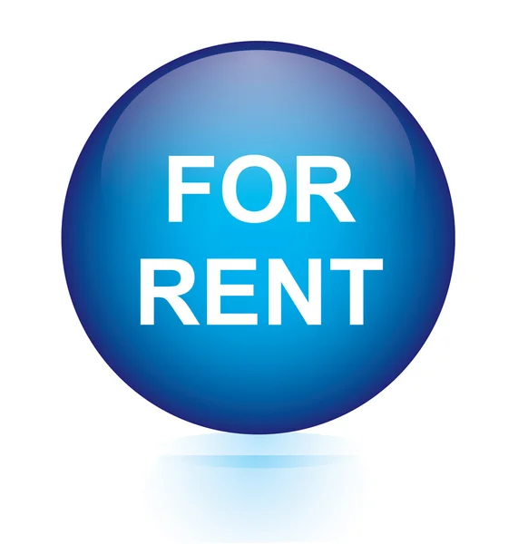 For rent blue circular button — Stock Vector