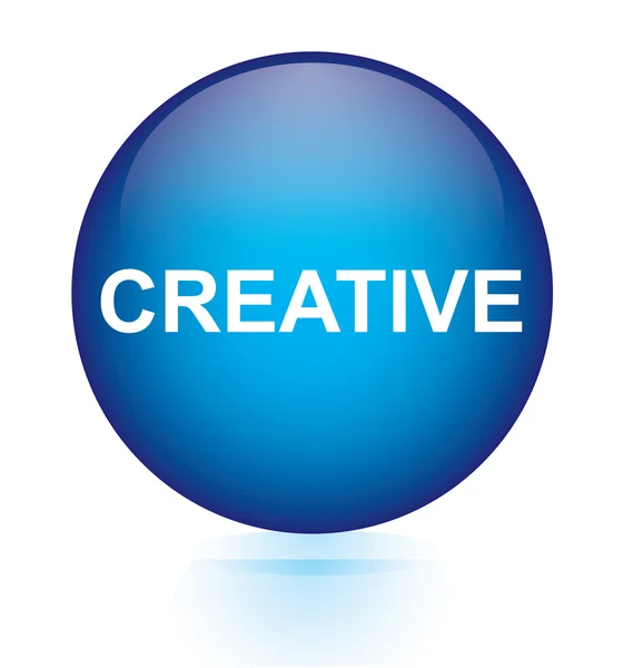 Креативное слово синяя кнопка — стоковый вектор