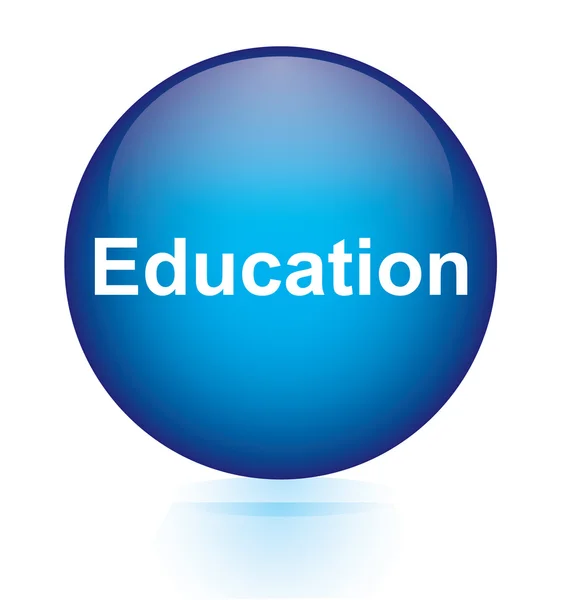 Educação botão circular azul —  Vetores de Stock