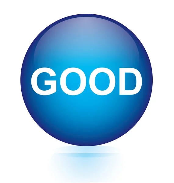 Good blue circular button — Stock Vector