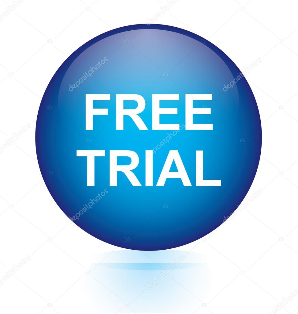 Free trial blue circular button