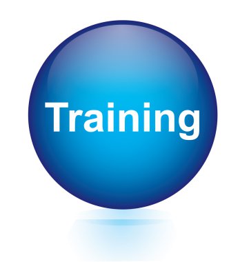 Mavi dairesel düğme eğitimi