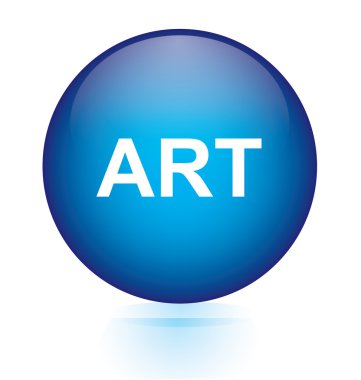 Sanat mavi dairesel düğmesi