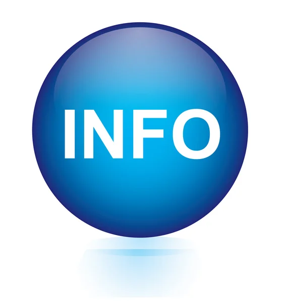 Info botón circular azul — Vector de stock