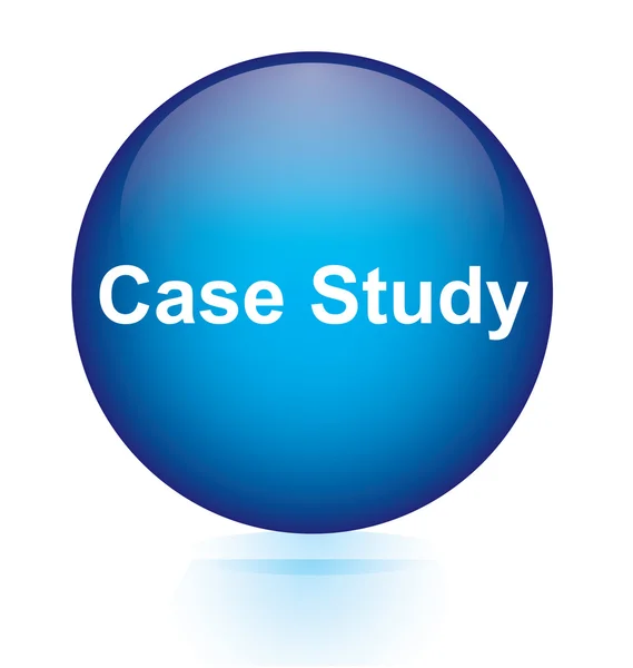 Caso de estudio botón circular azul — Vector de stock