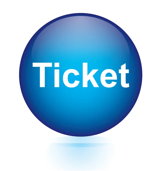 Bilhete azul botão circular — Vetor de Stock