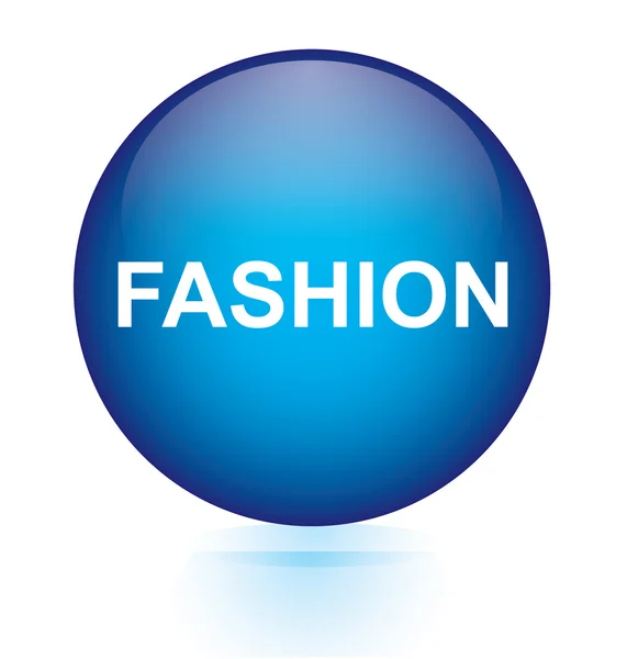 Fashion blå rund knapp — Stock vektor
