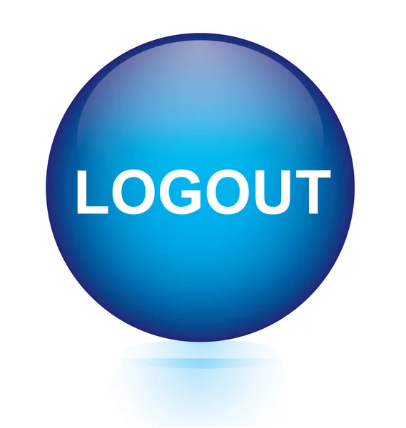 ログアウト青い円形のボタン — ストックベクタ