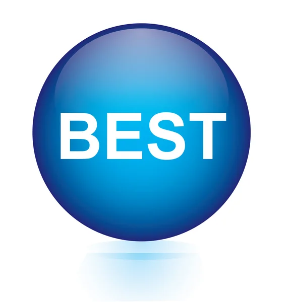 Melhor botão circular azul — Vetor de Stock