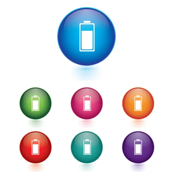 Vettore - Set di icone di carica della batteria — Vettoriale Stock