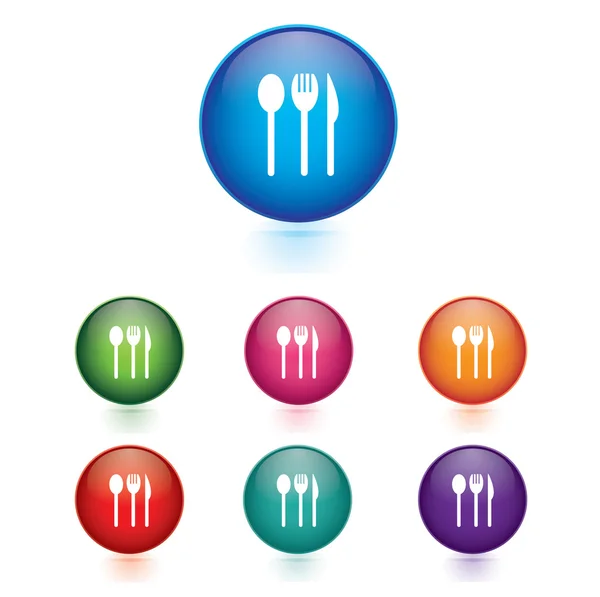 Vector - Set of fork spoon knife icons — Stock Vector