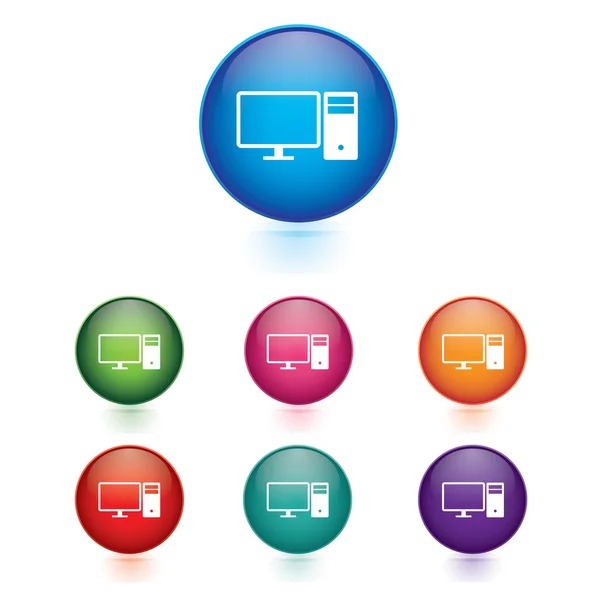 Icône de l'ordinateur bouton web — Image vectorielle
