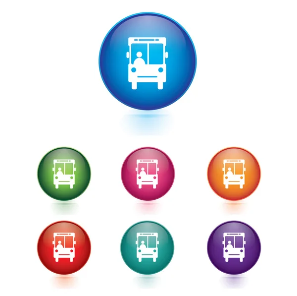 Vector - Conjunto de iconos de bus. Concepto de transporte . — Vector de stock