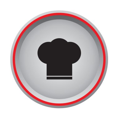 Şef kap simgesi dairesel düğmesi