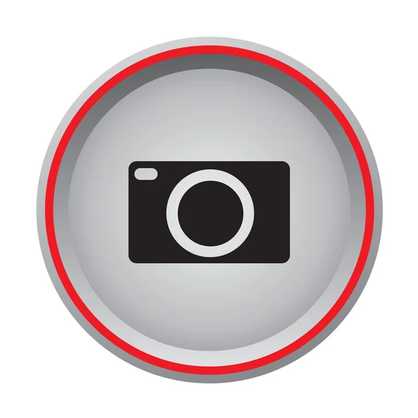 Camera computer icon circular button — Stock Vector