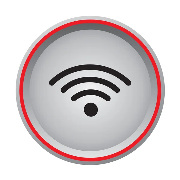Wifi アイコンの円形のボタン — ストックベクタ
