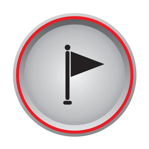 Bandera icono botón circular — Vector de stock