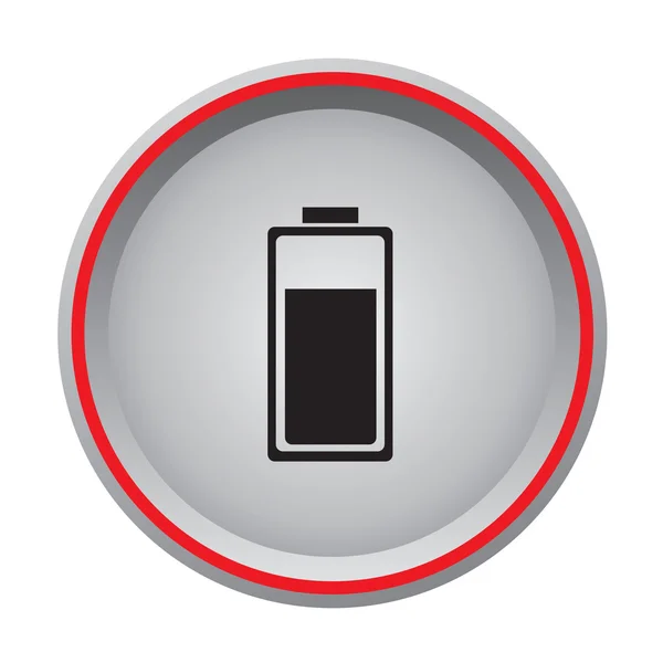 Batterij gratis pictogram ronde knop — Stockvector