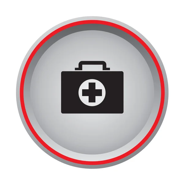 First aid icon circular button — Stock Vector