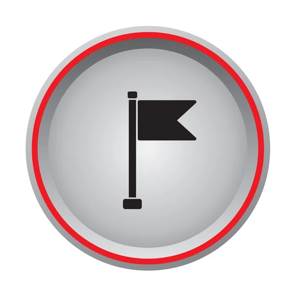 Ícone da bandeira botão circular — Vetor de Stock