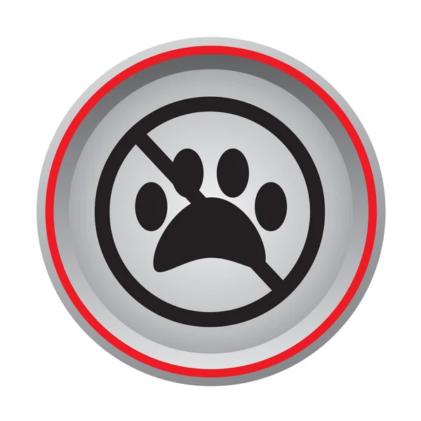 Geen hond paw teken pictogram — Stockvector