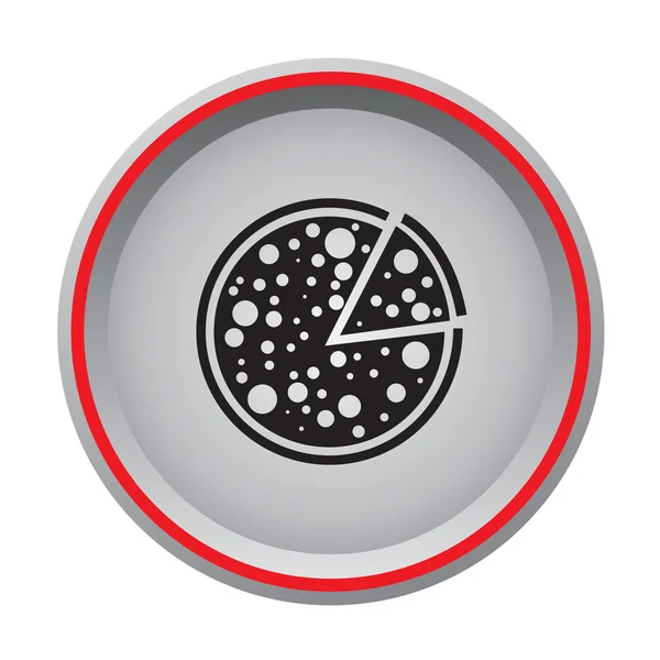 Rundschaltfläche mit Pizza-Symbol — Stockvektor