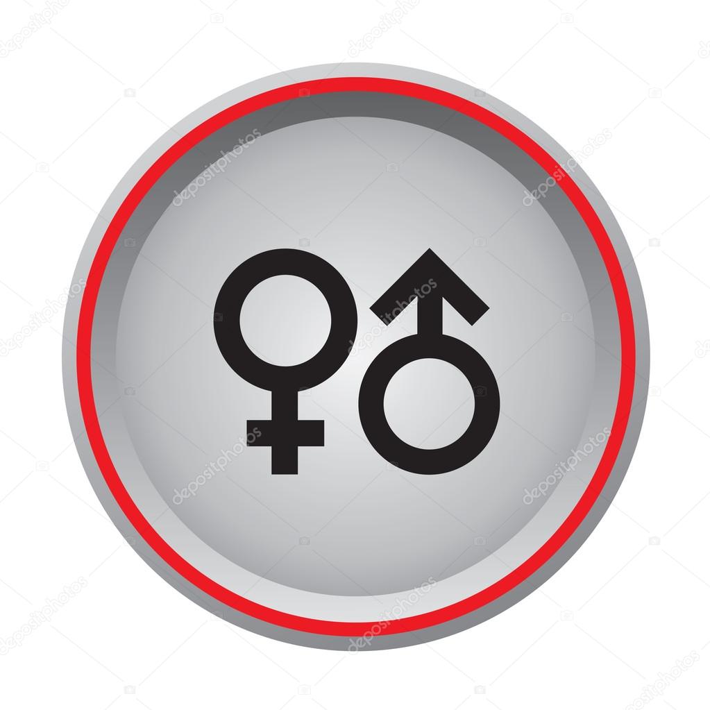 Sex symbol icon circular button