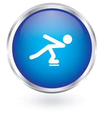 Buz pateni kutsal kişilerin resmi parlak düğme