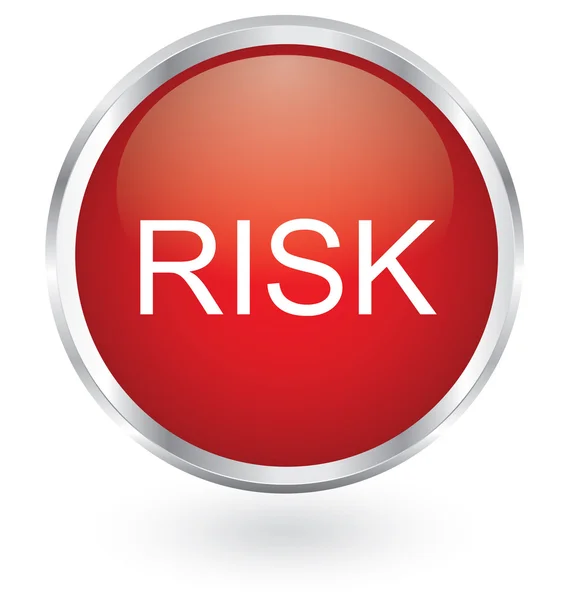 Blue risk glossy button — Stock Vector