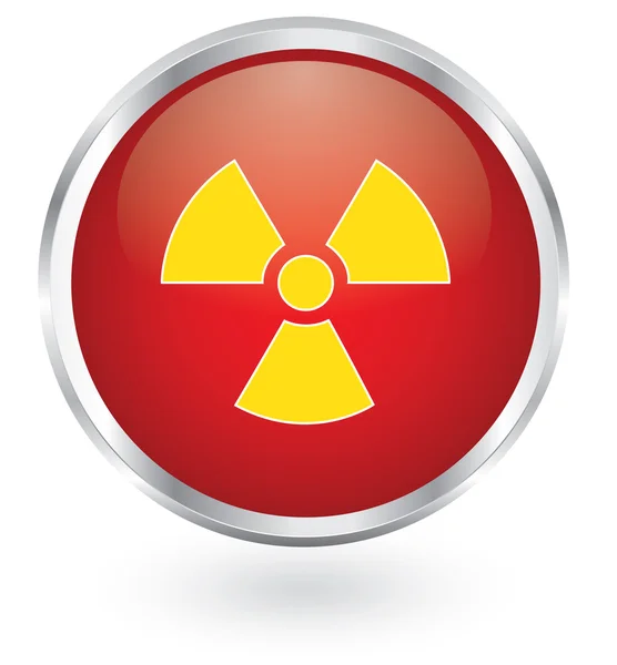 Radiation symbol glossy button — Stock Vector