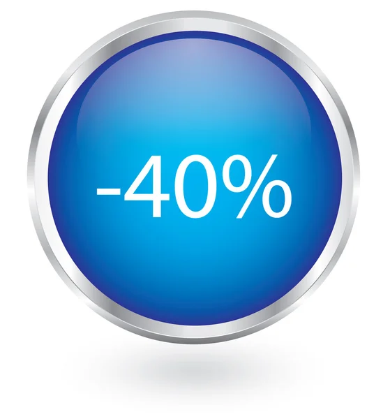 40 percent discount button — Stock Vector